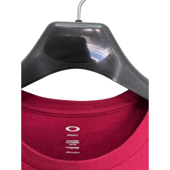 Oakley T-Shirt Mens Large Red Short Sleeve Blue O Logo - Picture 3 of 5